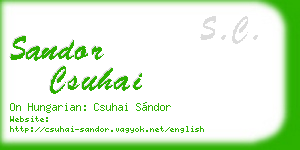 sandor csuhai business card